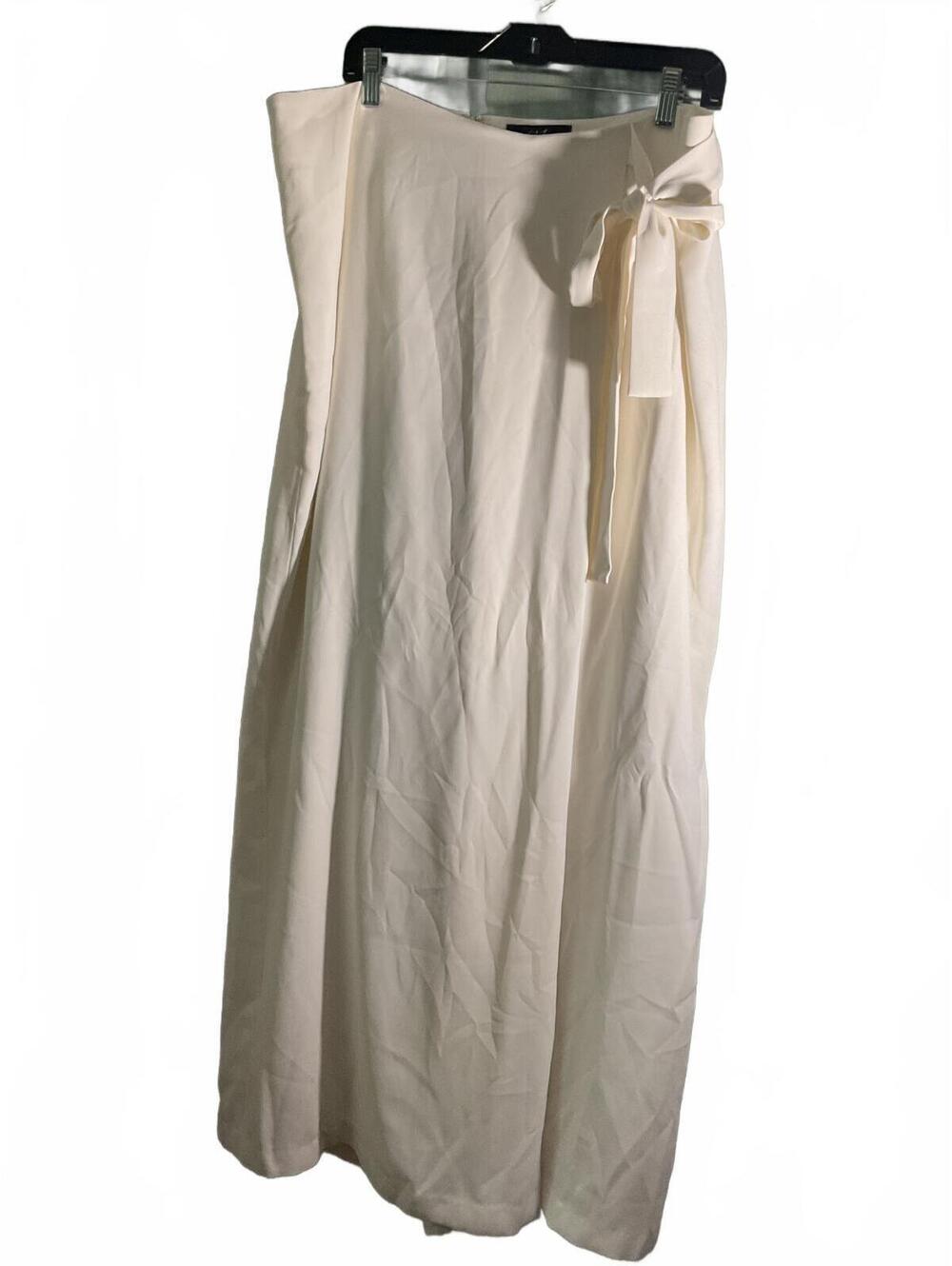 Midnight Velvet Elegant White Skirted Wide Leg Pants with side tie  Sz, 16